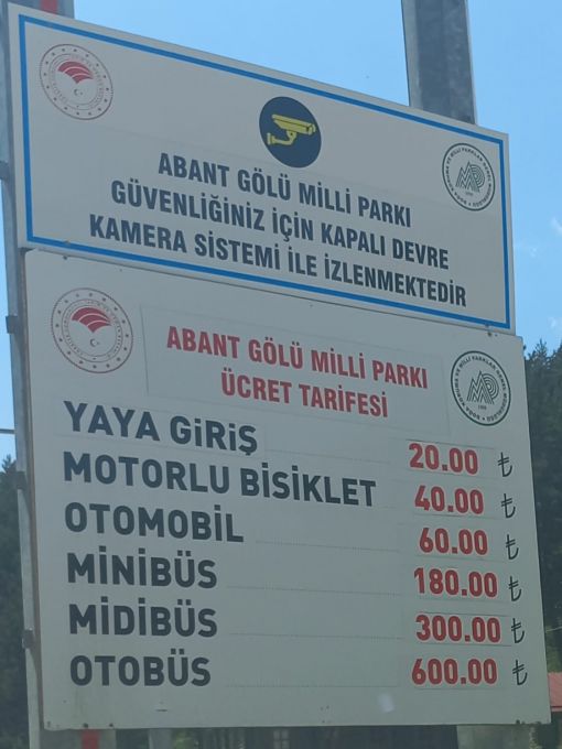  bolu Abant gölü giriş fiyatları